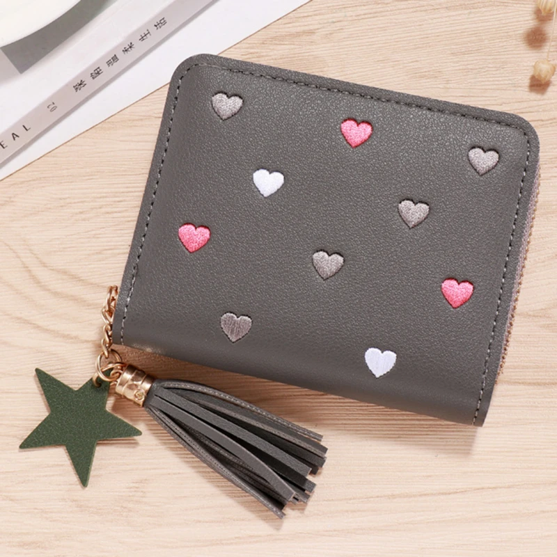 2026 Spring Summer Wallet Women Ladies Mini Tassel Wallets Cute Short Zipper Lovely Pu Leather Coin Purse Female Hand Wallet