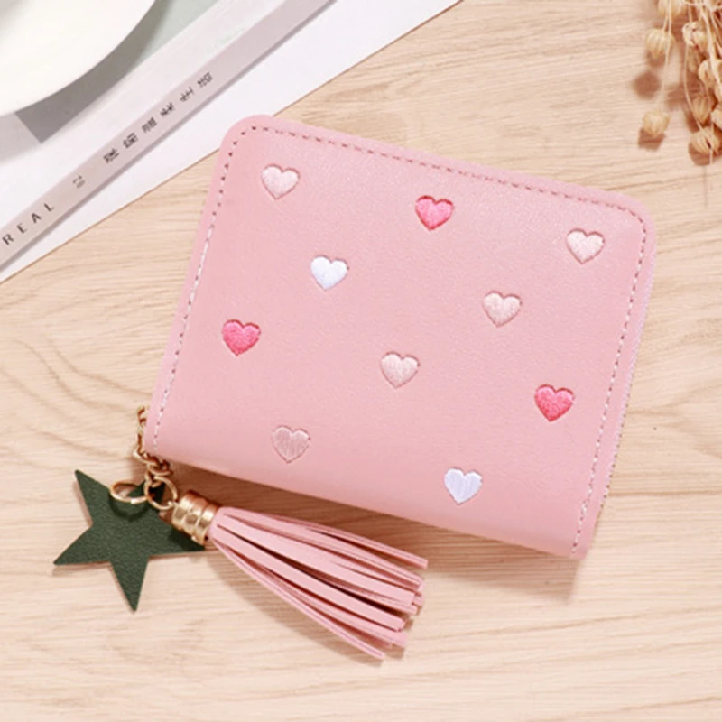 2026 Spring Summer Wallet Women Ladies Mini Tassel Wallets Cute Short Zipper Lovely Pu Leather Coin Purse Female Hand Wallet