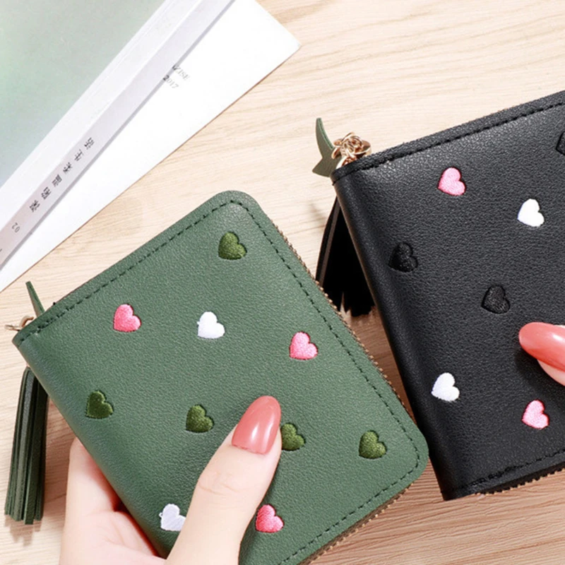 2026 Spring Summer Wallet Women Ladies Mini Tassel Wallets Cute Short Zipper Lovely Pu Leather Coin Purse Female Hand Wallet