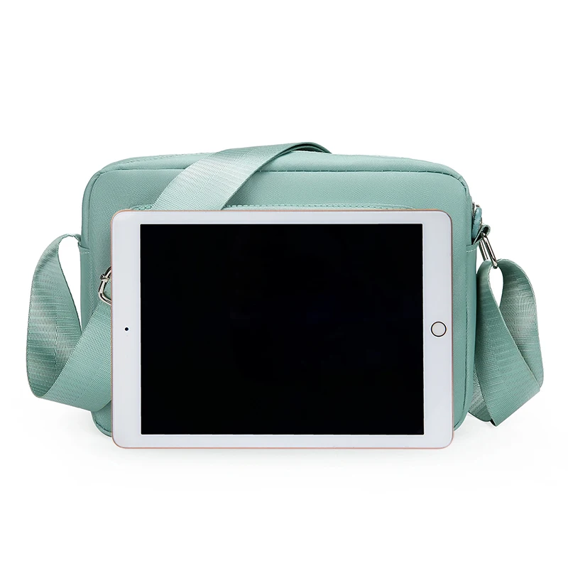 Women's Solid Color Multi-Pocket Crossbody Bag, Multi-Functional Shoulder Bag, Trendy Same-Color Business Bag