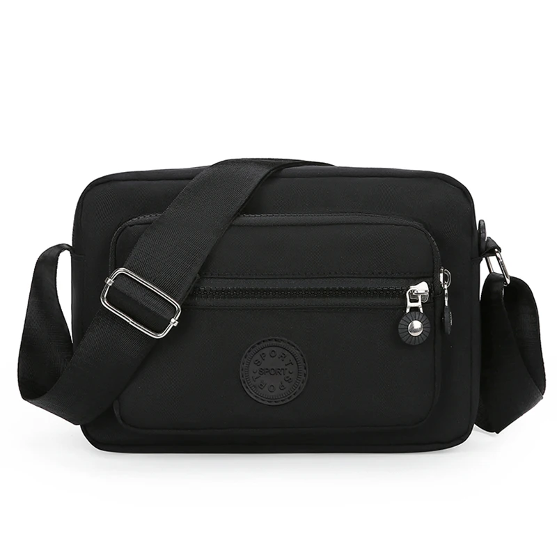 Women's Solid Color Multi-Pocket Crossbody Bag, Multi-Functional Shoulder Bag, Trendy Same-Color Business Bag
