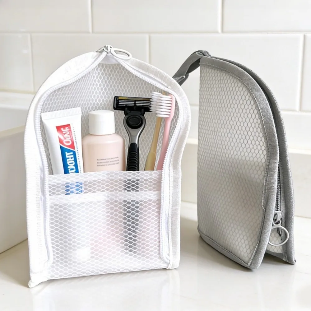 1/2pcs EVA Mesh Cosmetic Bag Travel Stand Storage Makeup Bag Organizer Female Make Up Pouch Portable Toiletry Beauty Case