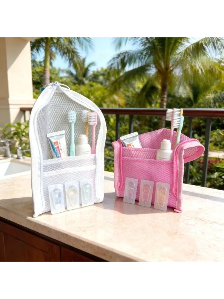 1/2pcs EVA Mesh Cosmetic Bag Travel Stand Storage Makeup Bag Organizer Female Make Up Pouch Portable Toiletry Beauty Case