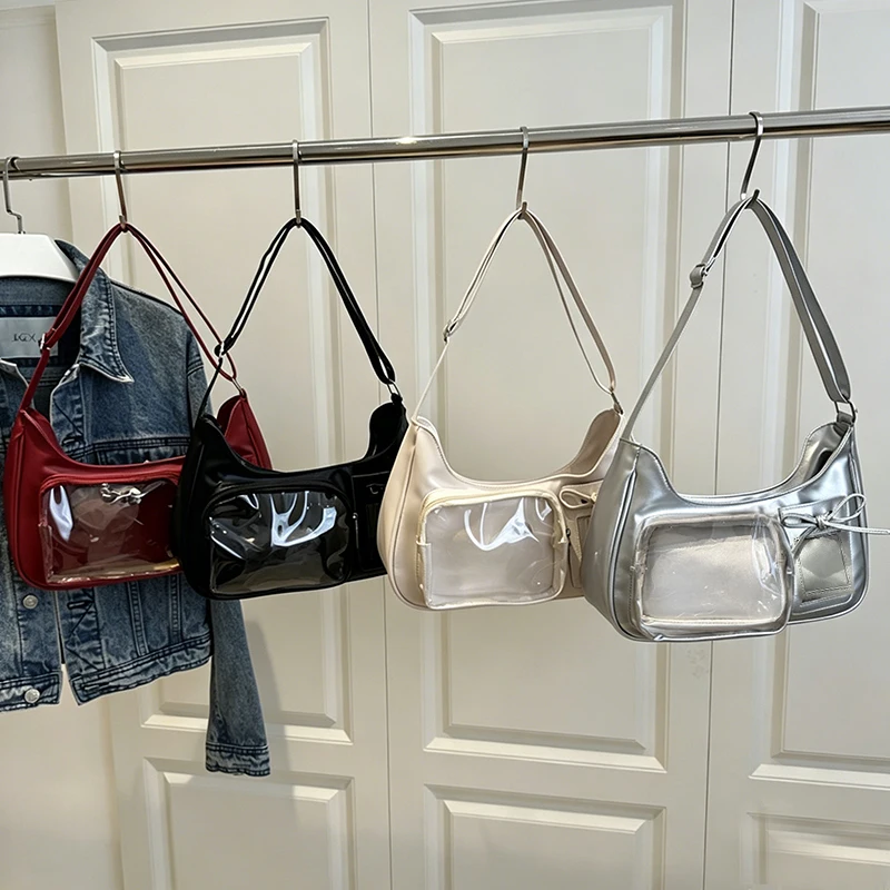 Y2k Harajuku Shoulder Bag Women Korean Transparent Ita Bag School Crossbody Bag Female Japanese Designer Preppy Handbag Purse