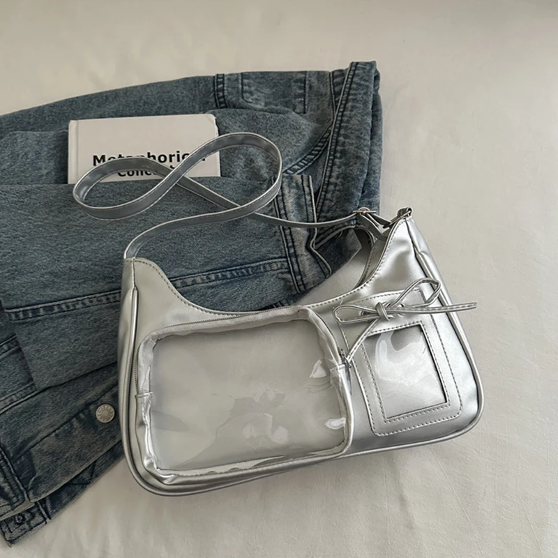 Y2k Harajuku Shoulder Bag Women Korean Transparent Ita Bag School Crossbody Bag Female Japanese Designer Preppy Handbag Purse