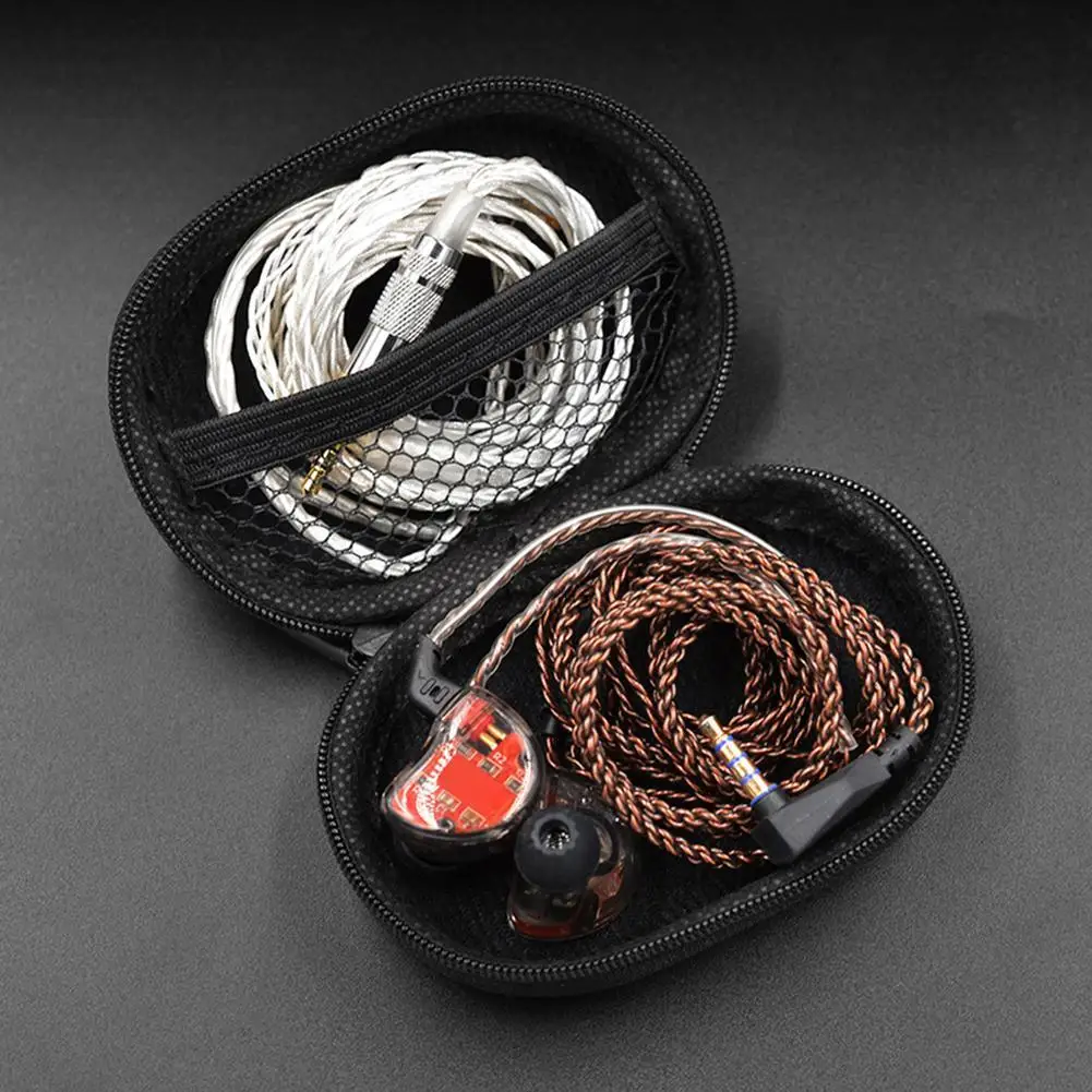 1-10PCS Wired Earbuds Case for KZ BA10 AS10 ES4 Wired Headphones PU Storage Box Portable Organizer Bag for KZ BA10 AS10 ES4