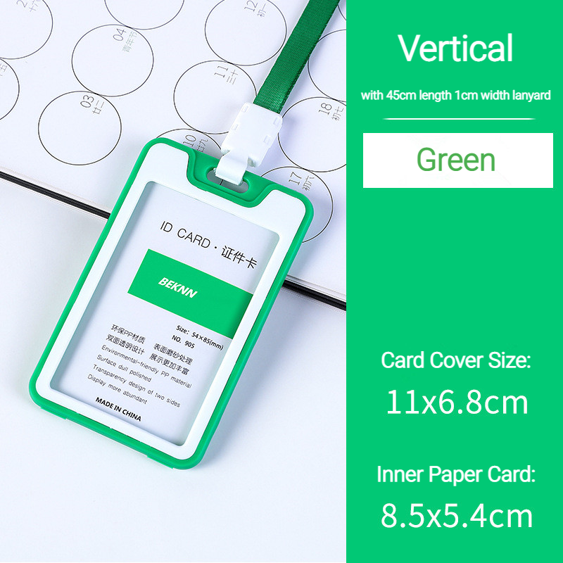 Unisex Colorful Employee Id Case with Lanyard Double Side Id Credit Card Holder Access Bus Card Case Badge Holder Card Sleeve