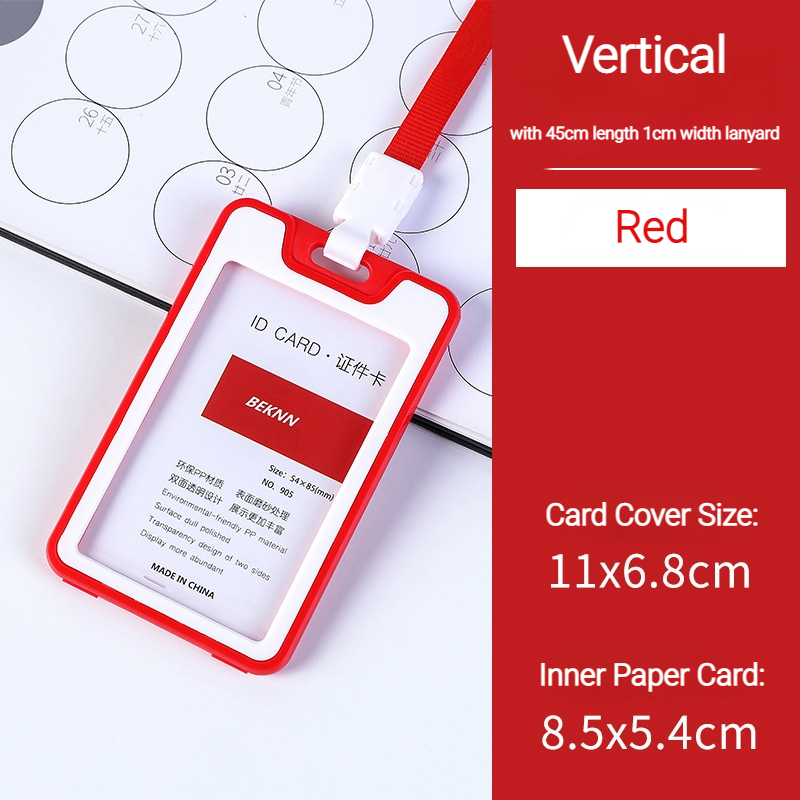 Unisex Colorful Employee Id Case with Lanyard Double Side Id Credit Card Holder Access Bus Card Case Badge Holder Card Sleeve