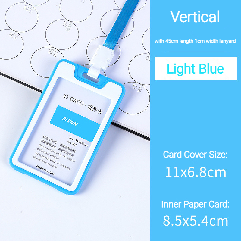 Unisex Colorful Employee Id Case with Lanyard Double Side Id Credit Card Holder Access Bus Card Case Badge Holder Card Sleeve