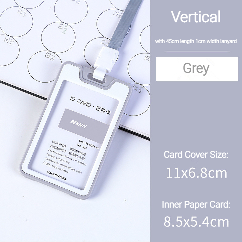 Unisex Colorful Employee Id Case with Lanyard Double Side Id Credit Card Holder Access Bus Card Case Badge Holder Card Sleeve