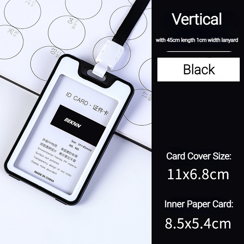 Unisex Colorful Employee Id Case with Lanyard Double Side Id Credit Card Holder Access Bus Card Case Badge Holder Card Sleeve