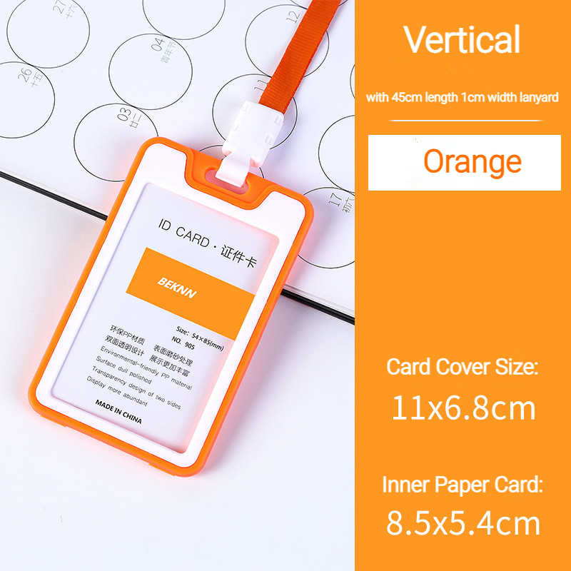 Unisex Colorful Employee Id Case with Lanyard Double Side Id Credit Card Holder Access Bus Card Case Badge Holder Card Sleeve