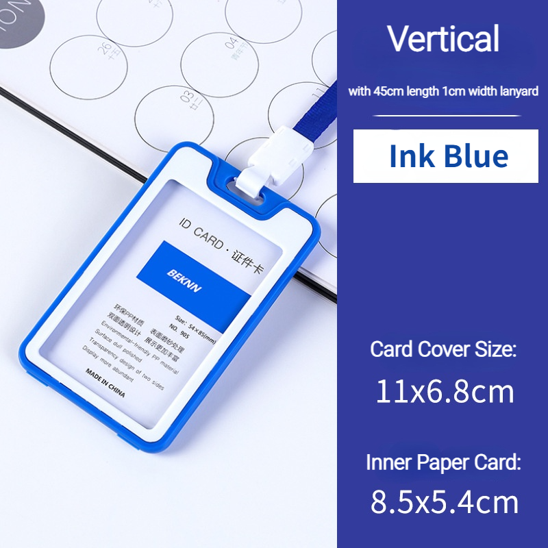 Unisex Colorful Employee Id Case with Lanyard Double Side Id Credit Card Holder Access Bus Card Case Badge Holder Card Sleeve