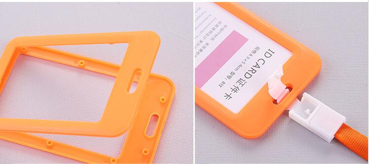 Unisex Colorful Employee Id Case with Lanyard Double Side Id Credit Card Holder Access Bus Card Case Badge Holder Card Sleeve