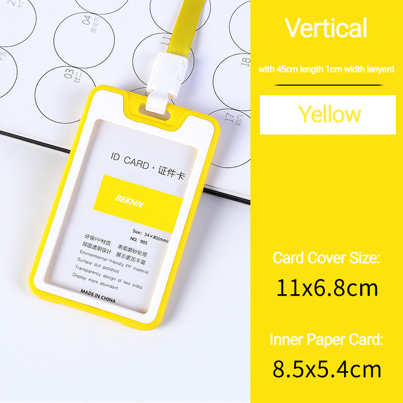 Unisex Colorful Employee Id Case with Lanyard Double Side Id Credit Card Holder Access Bus Card Case Badge Holder Card Sleeve
