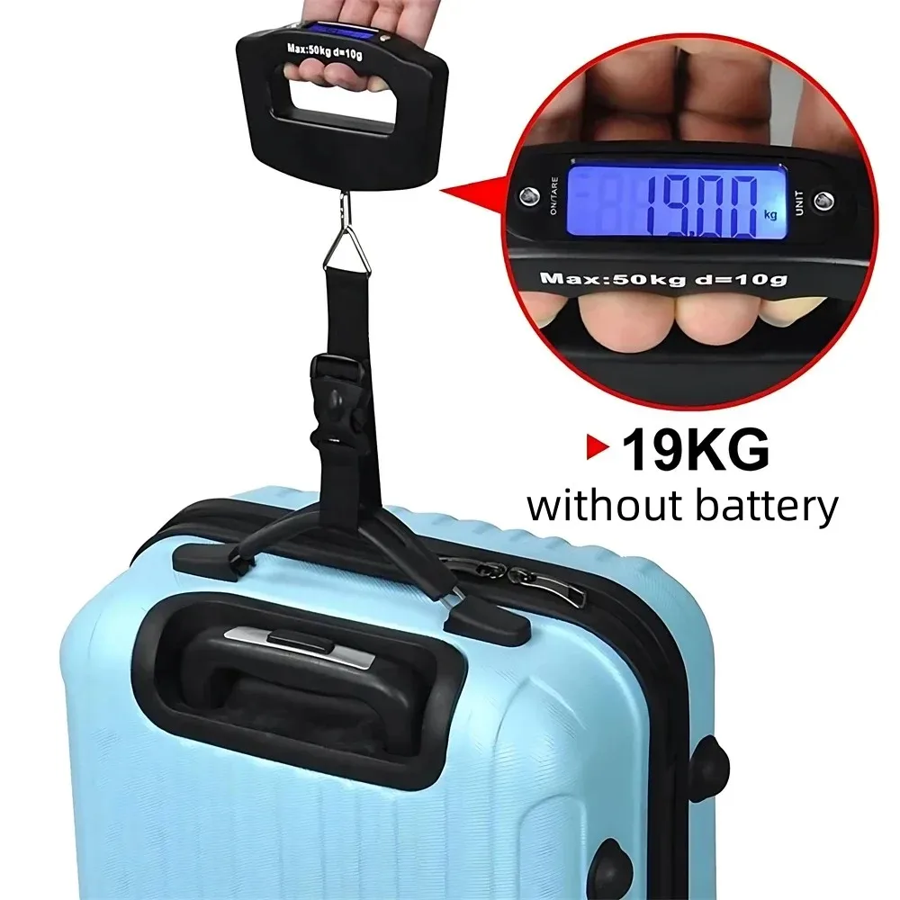 50kg/10g Digital Luggage Scale Electronic Portable Suitcase Travel Weighs With Backlight Electronic Travel Hanging Scales