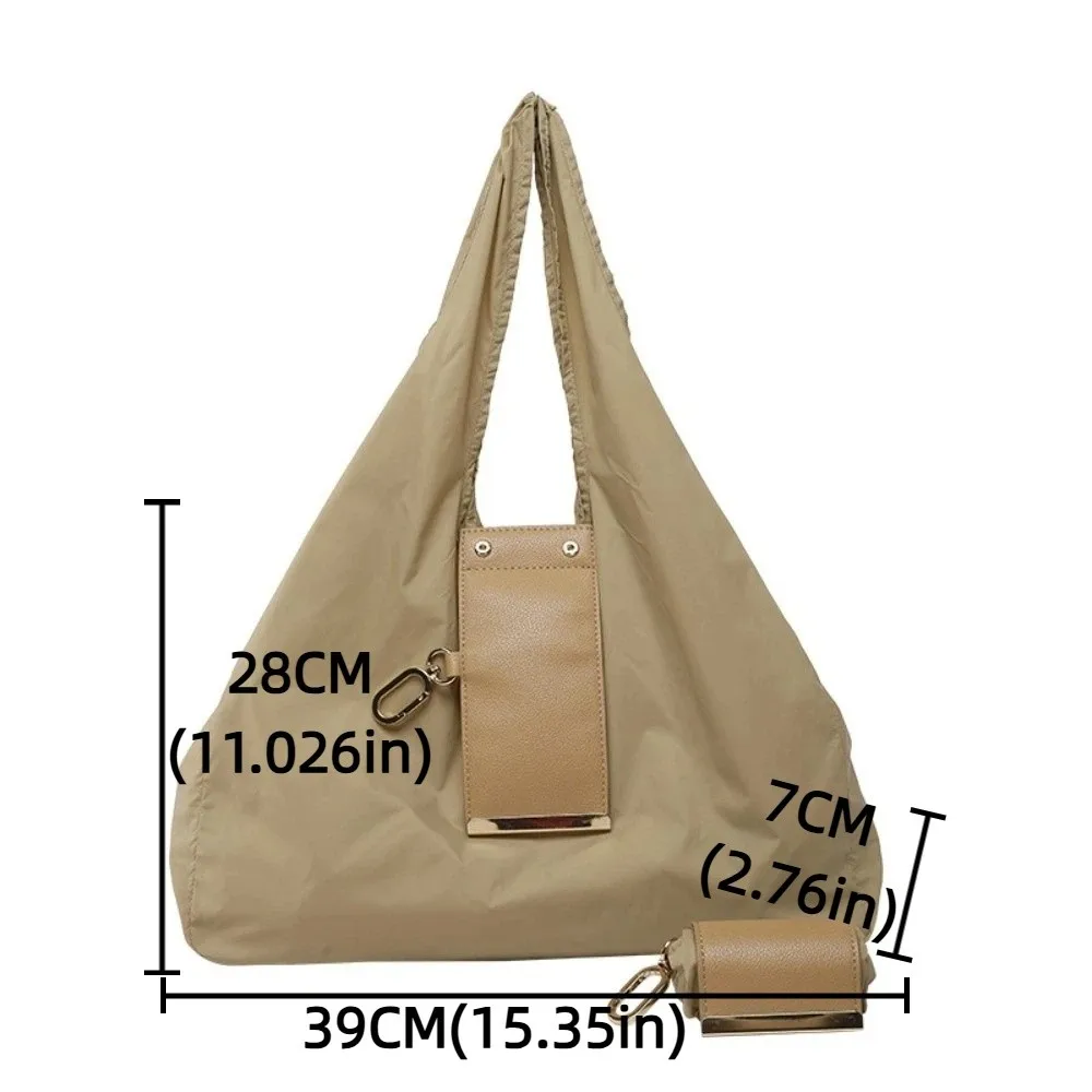 Mini Tote Bag Keychain Reusable Foldable Lightweight Large Capacity Shopping Eco-Friendly Expandable Key Ring for Women Daily