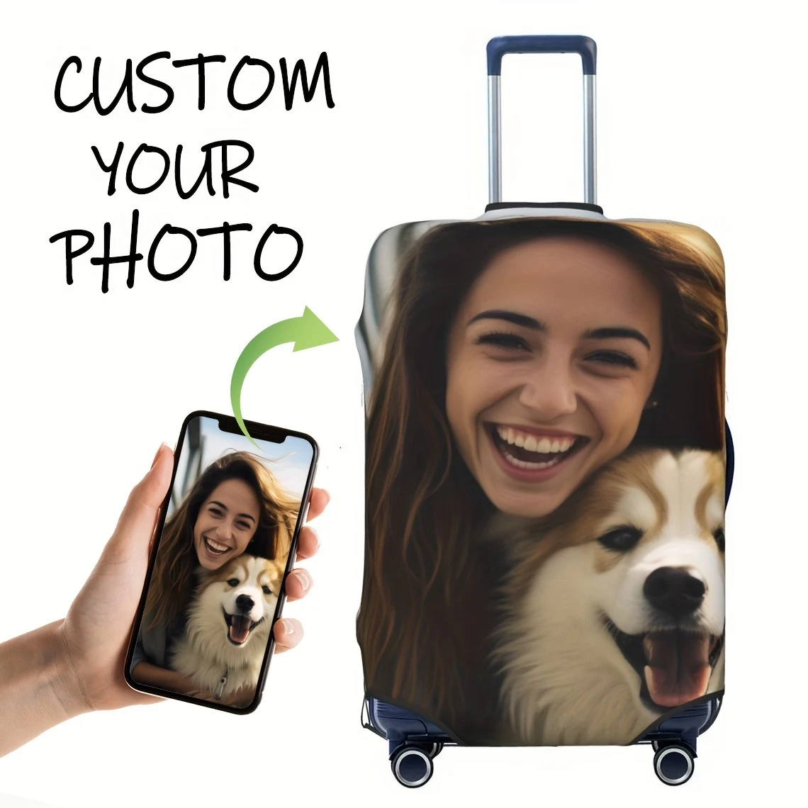Custom Luggage Covers - Personalize with Your Name, Photos, and Logos | Durable Polyester | Washable Travel Accessories—the Perf