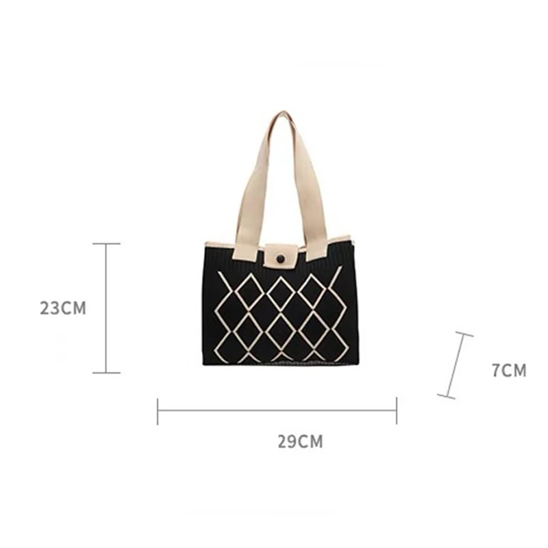 New Fashion Shoulder Bag Large Capacity Women Bags Handheld Versatile Knittted Corchet Shoulder Tote Bags
