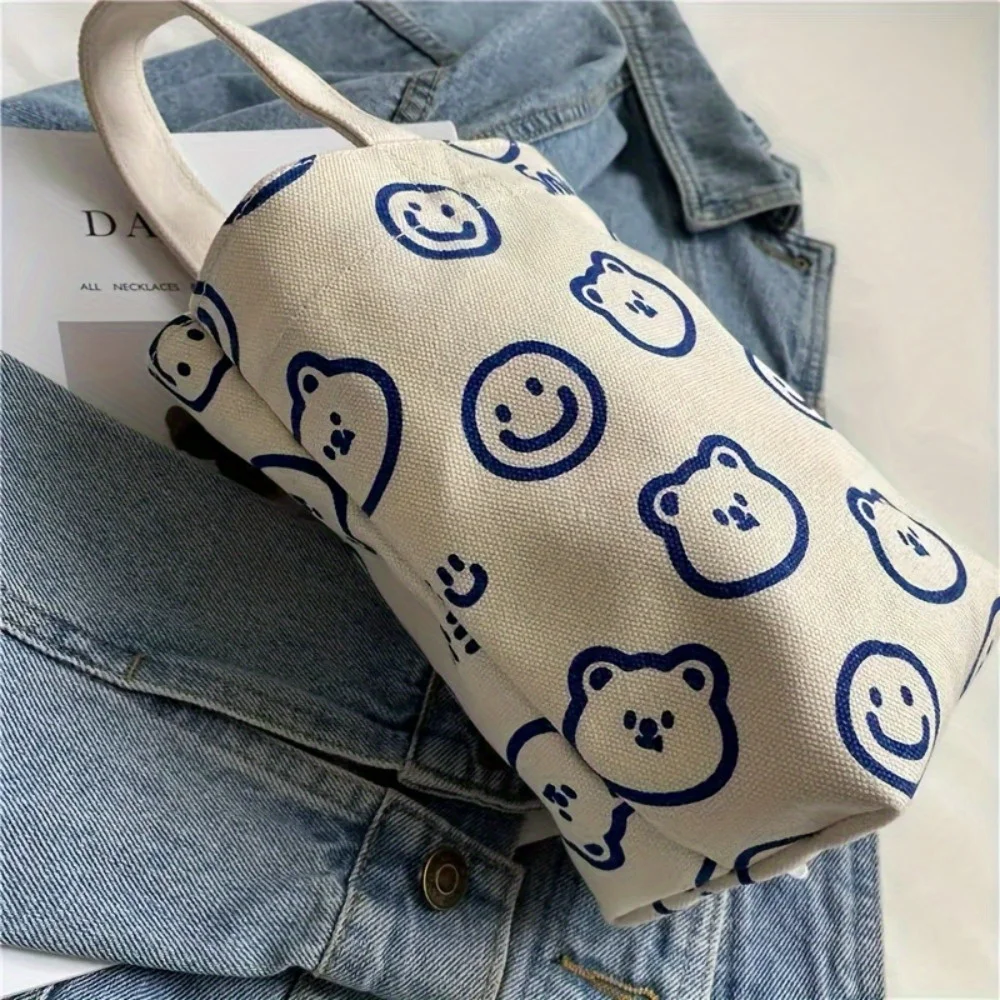 This Cute Floral-Cherry Pattern Tote Bag Is Perfect for Everyday Use and Can Hold a Water Bottle.