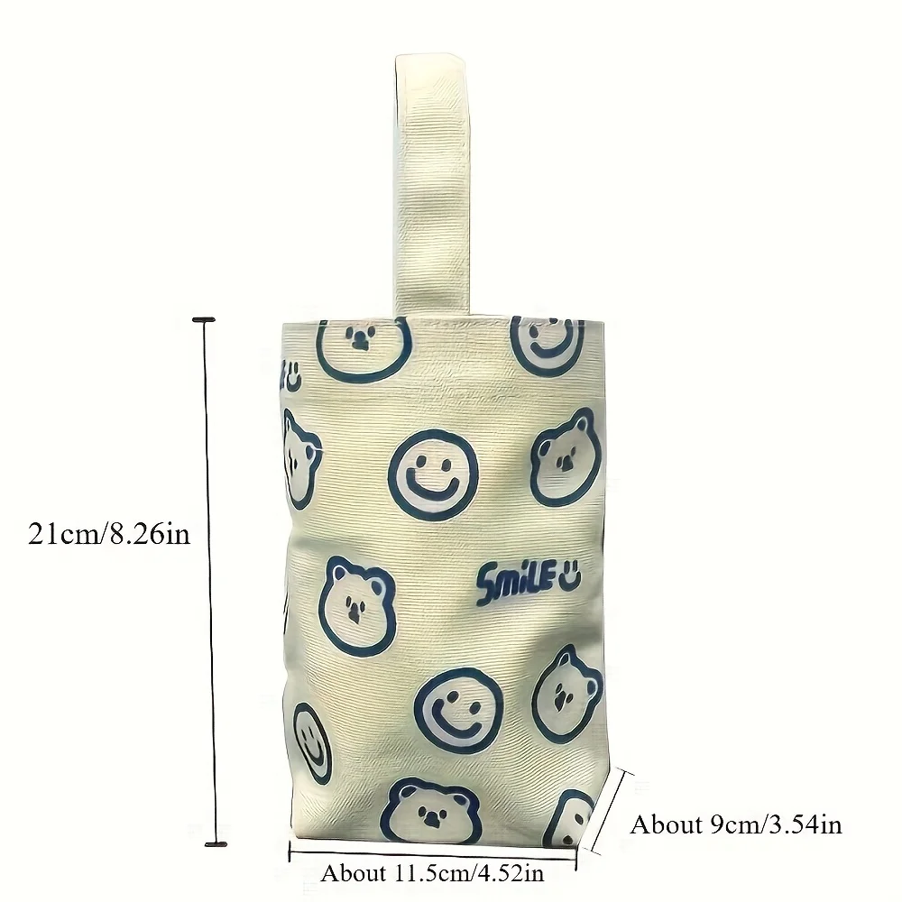 This Cute Floral-Cherry Pattern Tote Bag Is Perfect for Everyday Use and Can Hold a Water Bottle.