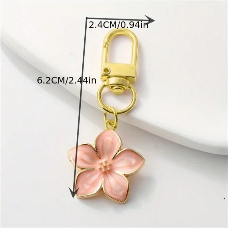 White Pear Blossom Keychain Cute Accessories Keychain Couple Matching Keyrings Pendant Wholesale Items For Boutique