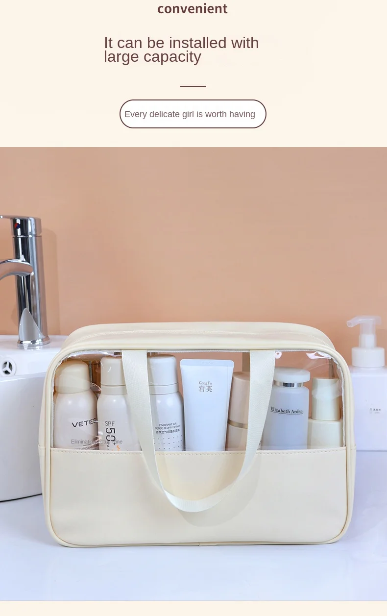 Portable Travel cosmetic bag Women Transparent Makeup Bag Large-Capacity Bath Wash Bags Multifunction Waterproof Storage Case