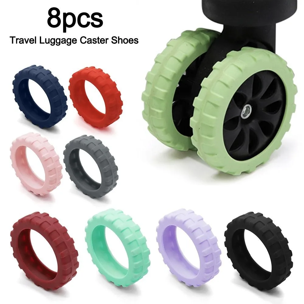 Universal Travel Luggage Caster Shoes Silicone Suitcase Wheels Protection Cover Reduce Wheel Wear Reduce Noise Wheels Protector