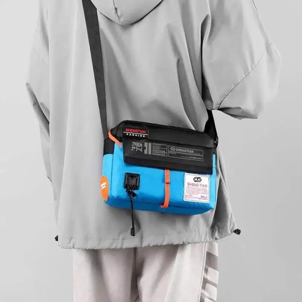 New Nylon Casual Crossbody Bag Color Contrast Waterproof Single Shoulder Bags Horizontal Large Capacity Sports Messenger Bags