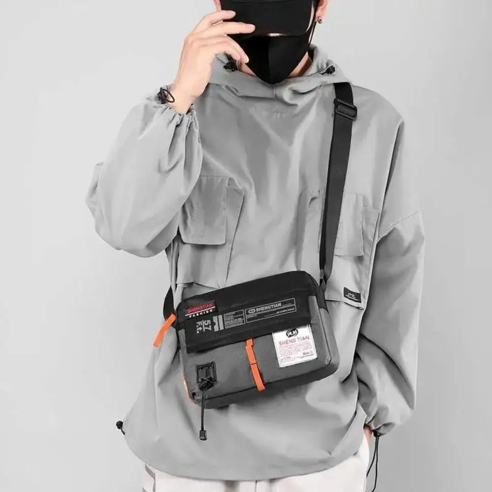 New Nylon Casual Crossbody Bag Color Contrast Waterproof Single Shoulder Bags Horizontal Large Capacity Sports Messenger Bags