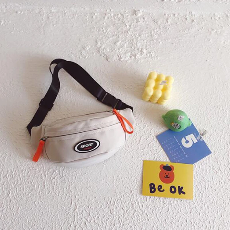New Fashion Cute Children's Chest Bag One Shoulder Crossbody Fanny Pack Canvas Diagonal Bag Girl Boy Zipper Bag Coin Purse