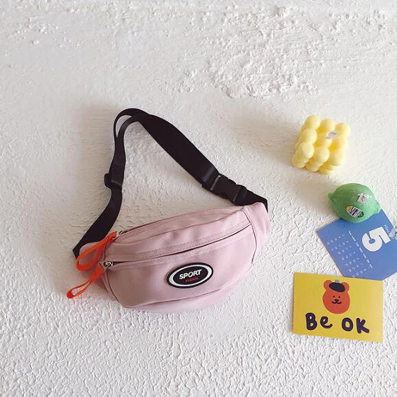 New Fashion Cute Children's Chest Bag One Shoulder Crossbody Fanny Pack Canvas Diagonal Bag Girl Boy Zipper Bag Coin Purse