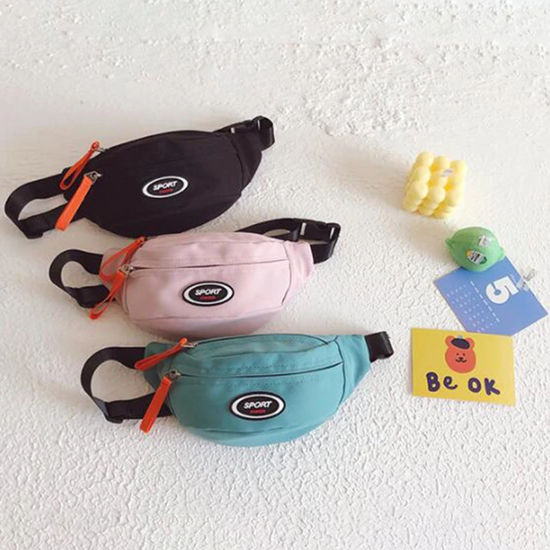 New Fashion Cute Children's Chest Bag One Shoulder Crossbody Fanny Pack Canvas Diagonal Bag Girl Boy Zipper Bag Coin Purse
