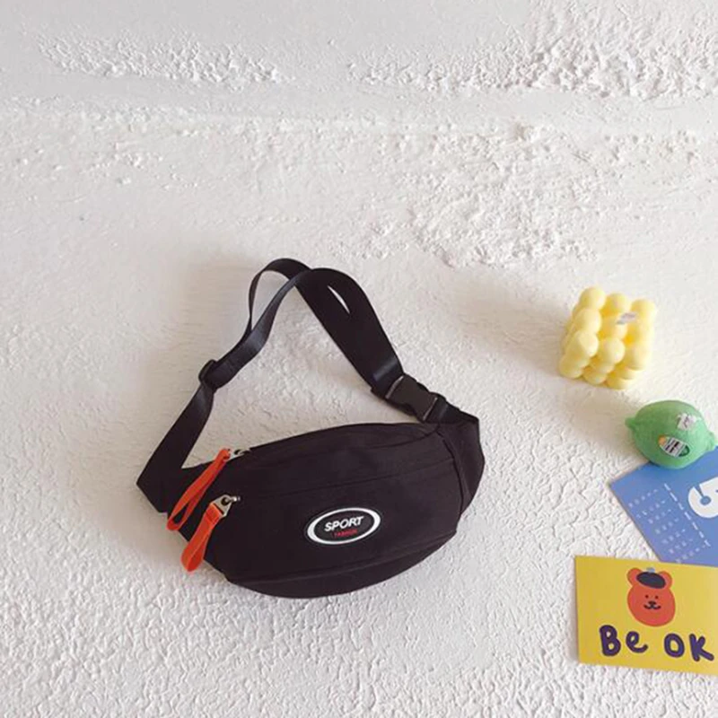 New Fashion Cute Children's Chest Bag One Shoulder Crossbody Fanny Pack Canvas Diagonal Bag Girl Boy Zipper Bag Coin Purse