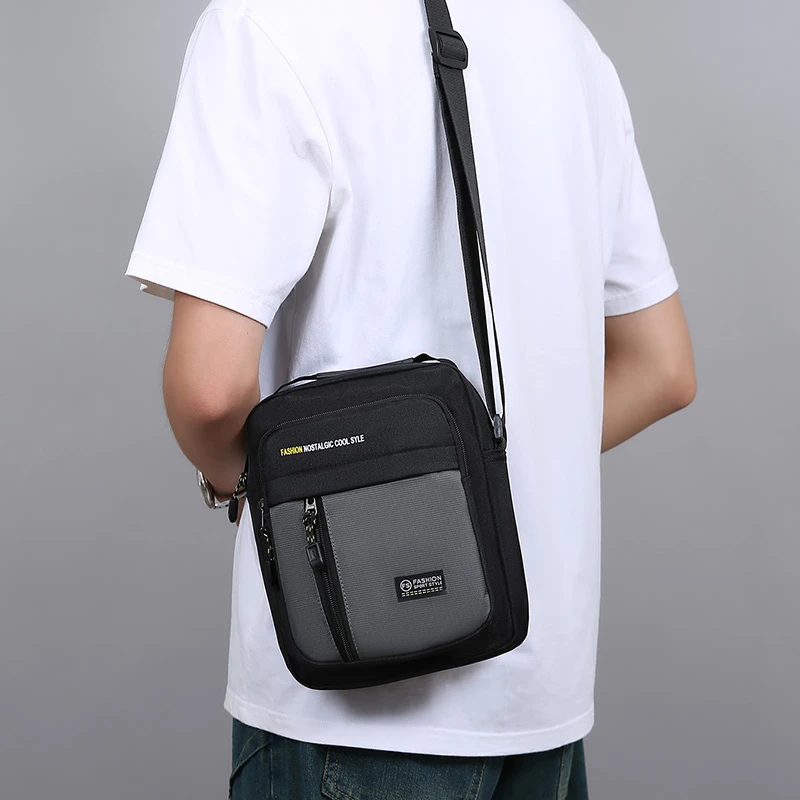 Men Crossbody Bag Single Shoulder Bags Big Capacity Storage Bag Fashion Multi-Pockets Business Crossbody Bags