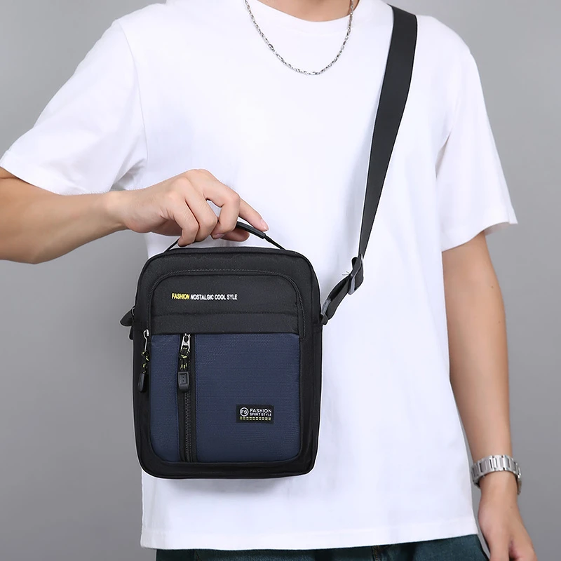 Men Crossbody Bag Single Shoulder Bags Big Capacity Storage Bag Fashion Multi-Pockets Business Crossbody Bags