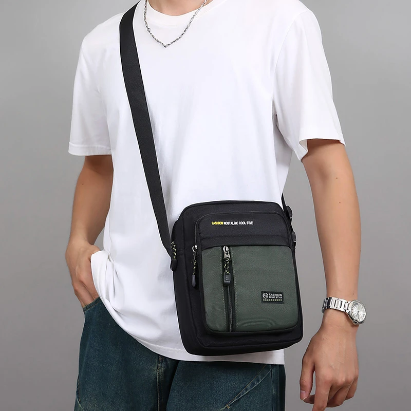 Men Crossbody Bag Single Shoulder Bags Big Capacity Storage Bag Fashion Multi-Pockets Business Crossbody Bags
