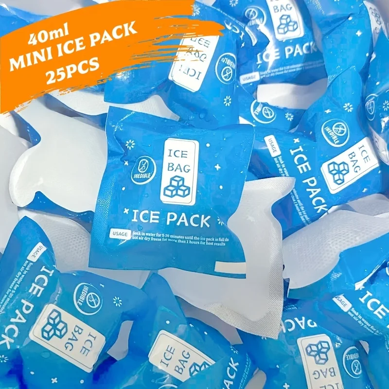 100Pcs Self-absorbing Ice Packs 7x7cm Reusable Cooling Ice Bags Summer Food Drinks Fresh Keeping Cold Pack For Seafood Fruit Del