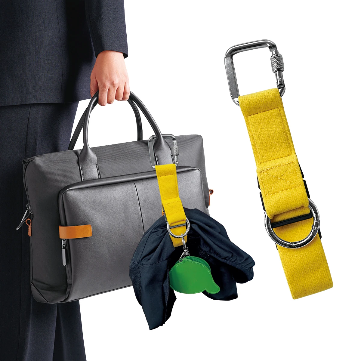 Luggage Straps Jacket Gripper with Square Carabiners & Ring Hooks Adjustable Baggage Suitcase Straps Belts Bag Travel Accessorie