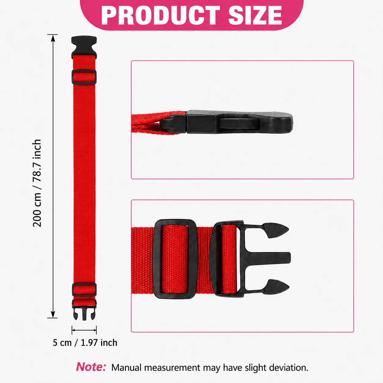 2Pcs Straight Shaped Luggage Straps for Suitcase Polyester Luggage Belt with Adjustable Release Buckle Unisex Travel Accessory