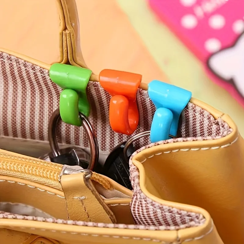 Wall-Mounted Bag Hooks - Easy Install Plastic Key Organizers for Handbags, Prevent Lost Keys, Durable & Lightweight, Versatile S
