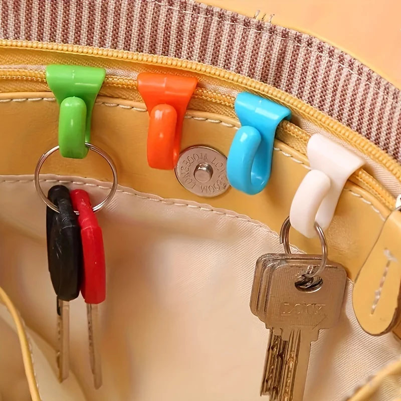 Wall-Mounted Bag Hooks - Easy Install Plastic Key Organizers for Handbags, Prevent Lost Keys, Durable & Lightweight, Versatile S