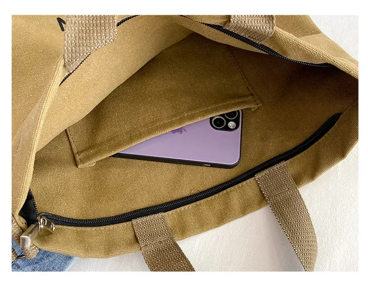 Japanese Minimalist Canvas Crossbody Satchel Thick Washable Handbag with Large Capacity Shoulder Bag for Students & Daily Carry