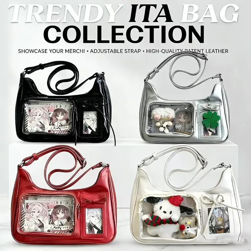 Y2k Harajuku Shoulder Bag Women Korean Transparent Ita Bag School Crossbody Bag Female Japanese Designer Preppy Handbag Purse