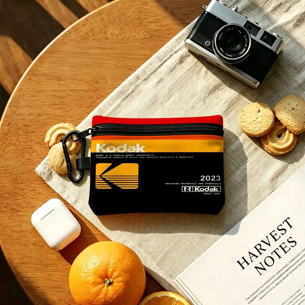 K-Kodak Retro-Vintage Multifunctional Oxford Cloth Small Pouch With Hook Mini Coin Wallet Earbud Storage Bag