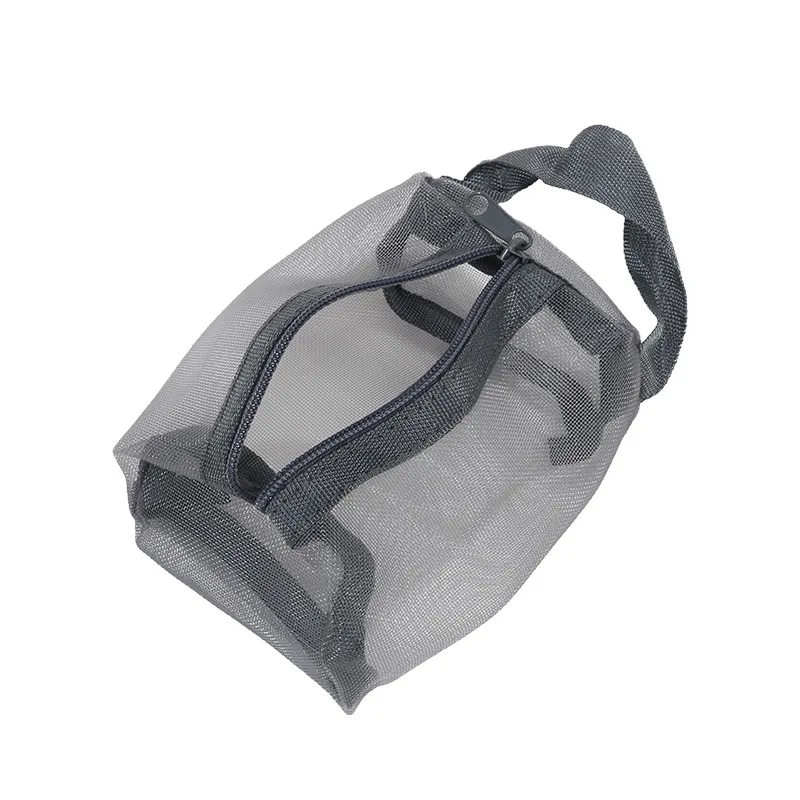 Mini Clear Nylon Mesh Cosmetic Bags Cute Women Small Lipstick Makeup Bags Pouch Data Line Key Earphone Organizer Case