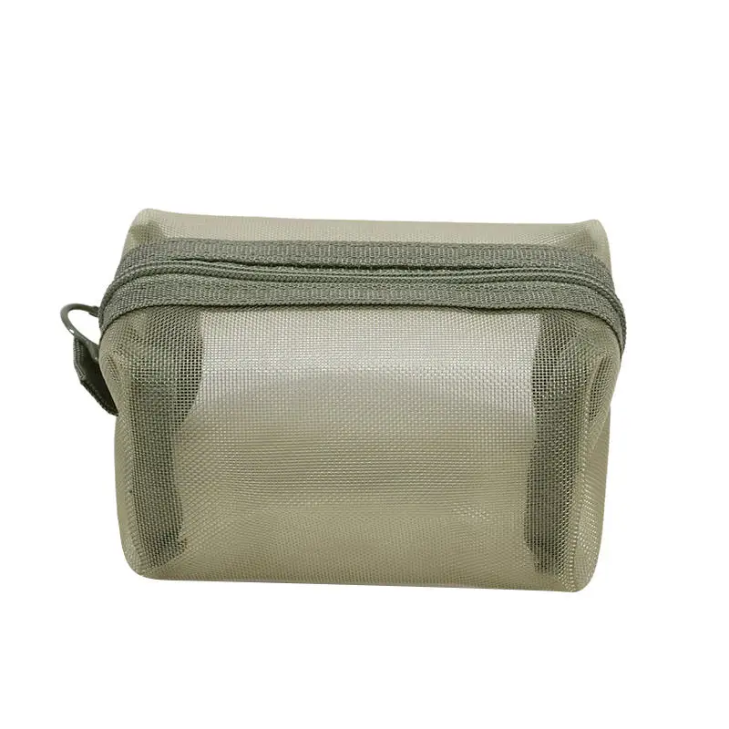 Mini Clear Nylon Mesh Cosmetic Bags Cute Women Small Lipstick Makeup Bags Pouch Data Line Key Earphone Organizer Case