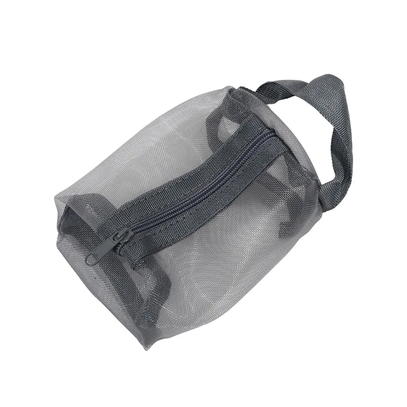 Mini Clear Nylon Mesh Cosmetic Bags Cute Women Small Lipstick Makeup Bags Pouch Data Line Key Earphone Organizer Case
