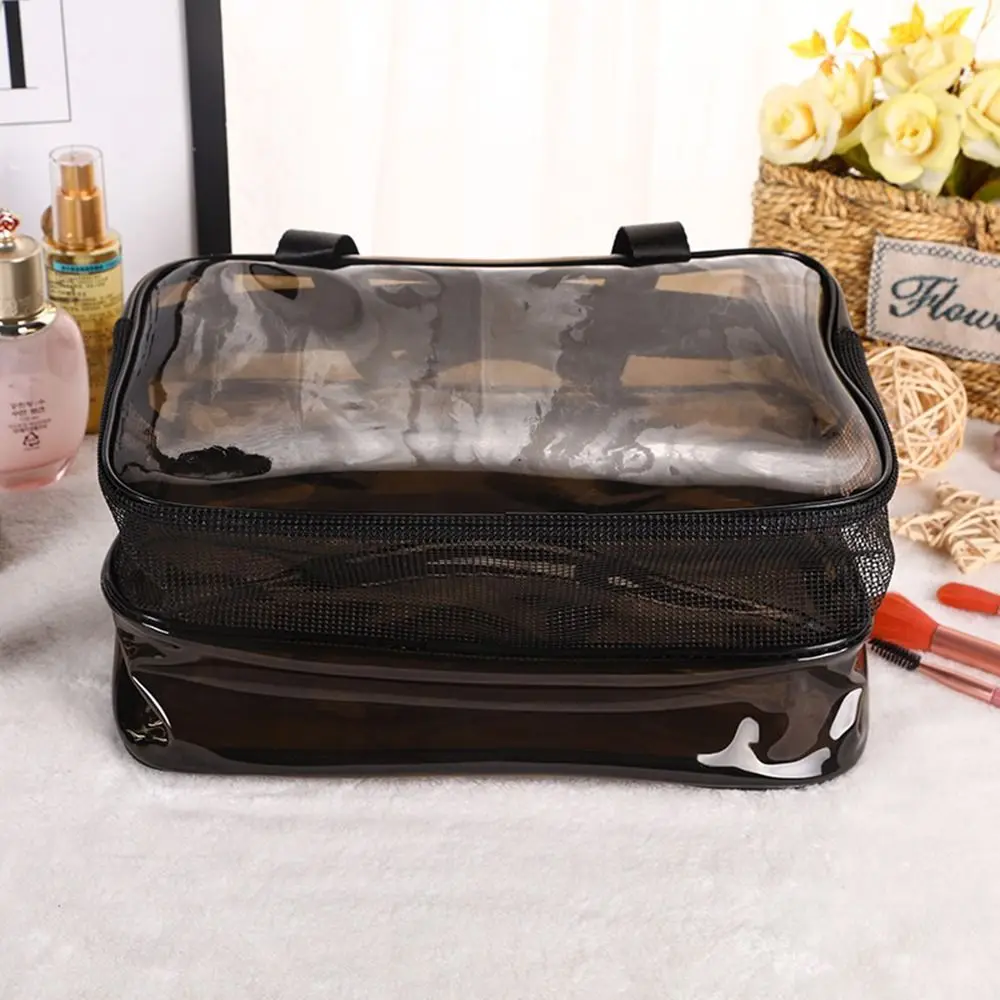 Multifunction Transparent Cosmetic Bag Dry and Wet Separation PVC Cosmetic Storage Bag Large Capacity Waterproof Makeup Bag