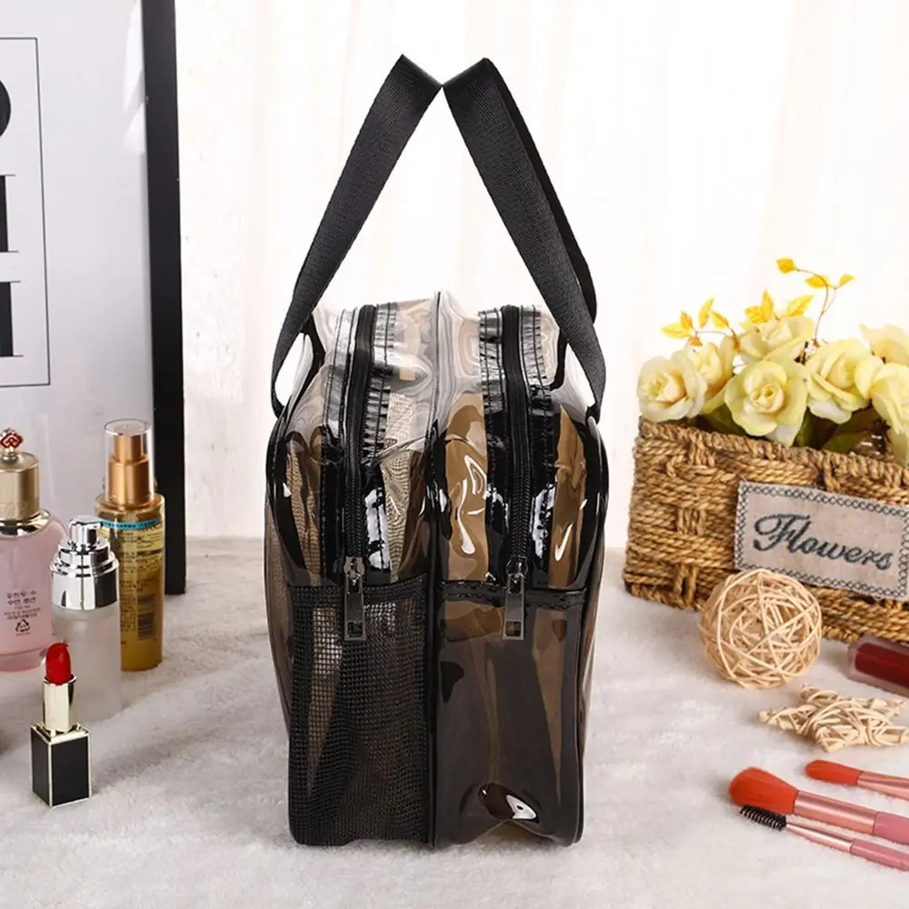 Multifunction Transparent Cosmetic Bag Dry and Wet Separation PVC Cosmetic Storage Bag Large Capacity Waterproof Makeup Bag